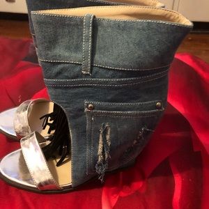 Denim Invisible Wedge Heel